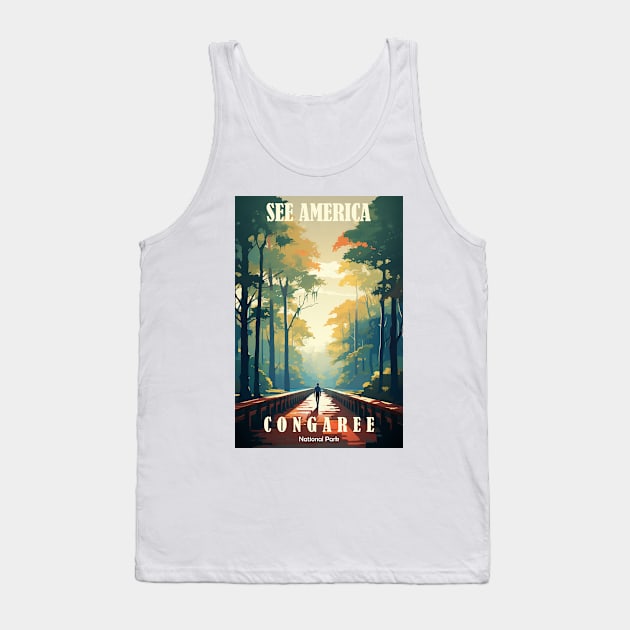 Congaree National Park Travel Poster Tank Top by GreenMary Design